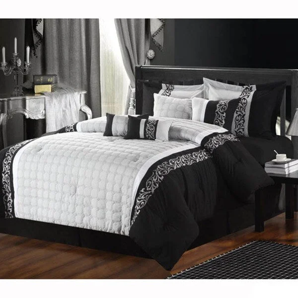 Cotton - filled comforters for a breathable and natural sleep experienceGlendale Embroidered 8-piece Comforter Set Cotton - filled comforters for a breathable and natural sleep experienceGlendale Embroidered 8-piece Comforter Set