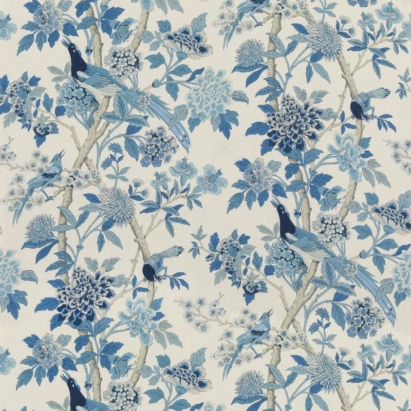 Cotton blankets for breathability and a lightweight feelGP&J Baker Hydrangea Bird Print Decorative Fabric