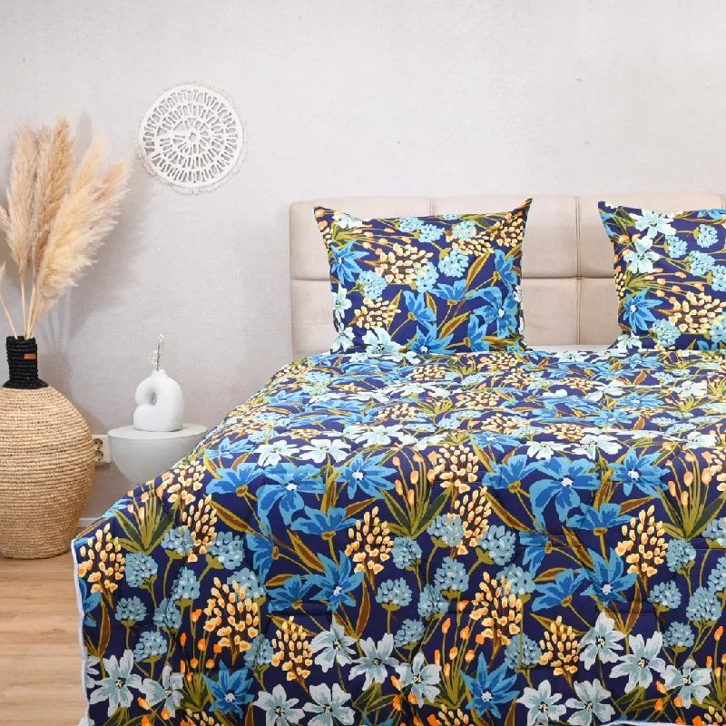 Queen - size duvet covers for standard queen - sized mattressesHappyDuvet Floral Green - 100% Cotton All season Coverless duvet