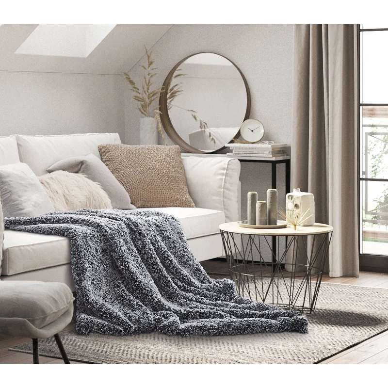 King - size blankets to cover large beds comfortablyInspired Home Johnpaul Knit Throw
