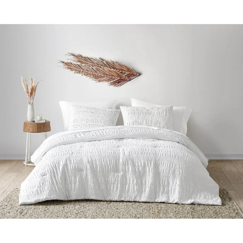 Cotton - filled comforters for a breathable and natural sleep experienceLaine White Seersucker 7 piece comforter set