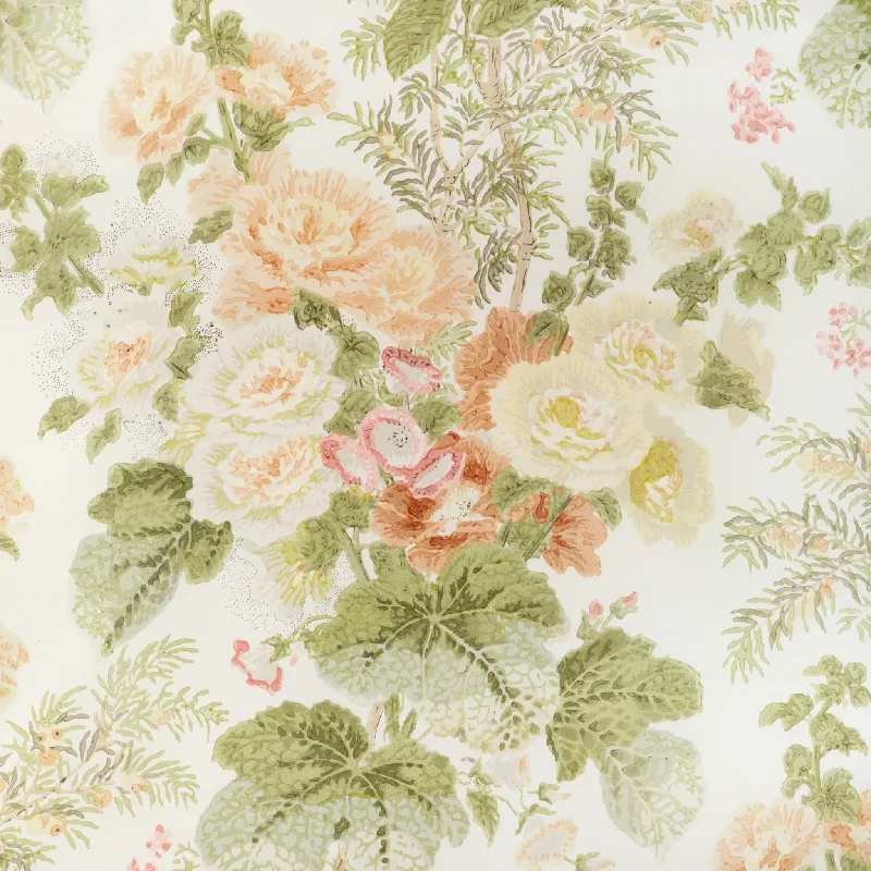 Linen blankets with a rustic and textured lookLee Jofa Hollyhock Handblock Print Decorative Fabric