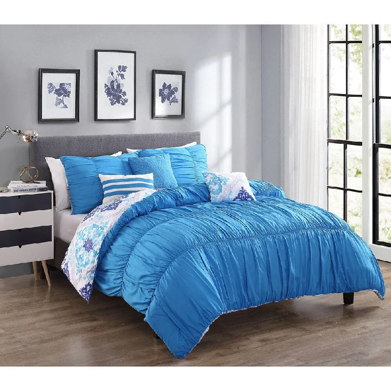 Bamboo - fiber - filled comforters with antibacterial and breathable qualitiesMaddy 6-Piece Reversible Comforter Set