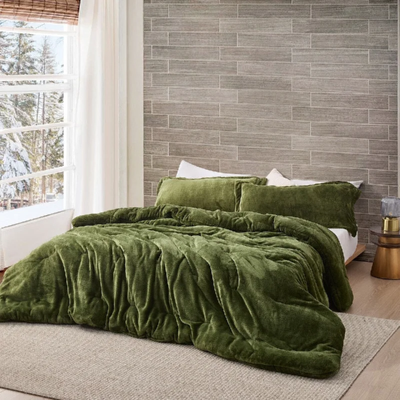 Synthetic - filled comforters like polyester for affordability and hypoallergenic propertiesMe Sooo Comfy - Coma Inducer® Oversized Comforter Set - Pesto
