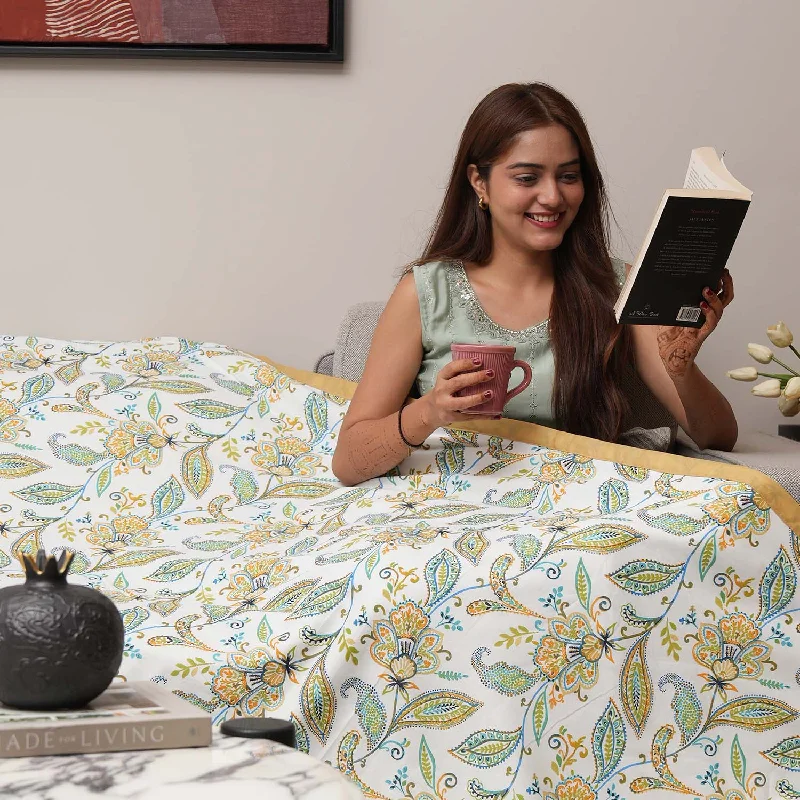 King - size blankets to cover large beds comfortablyMicrofiber Cotton Reversible Dohar / AC Blanket for Bedroom - Iris Blue