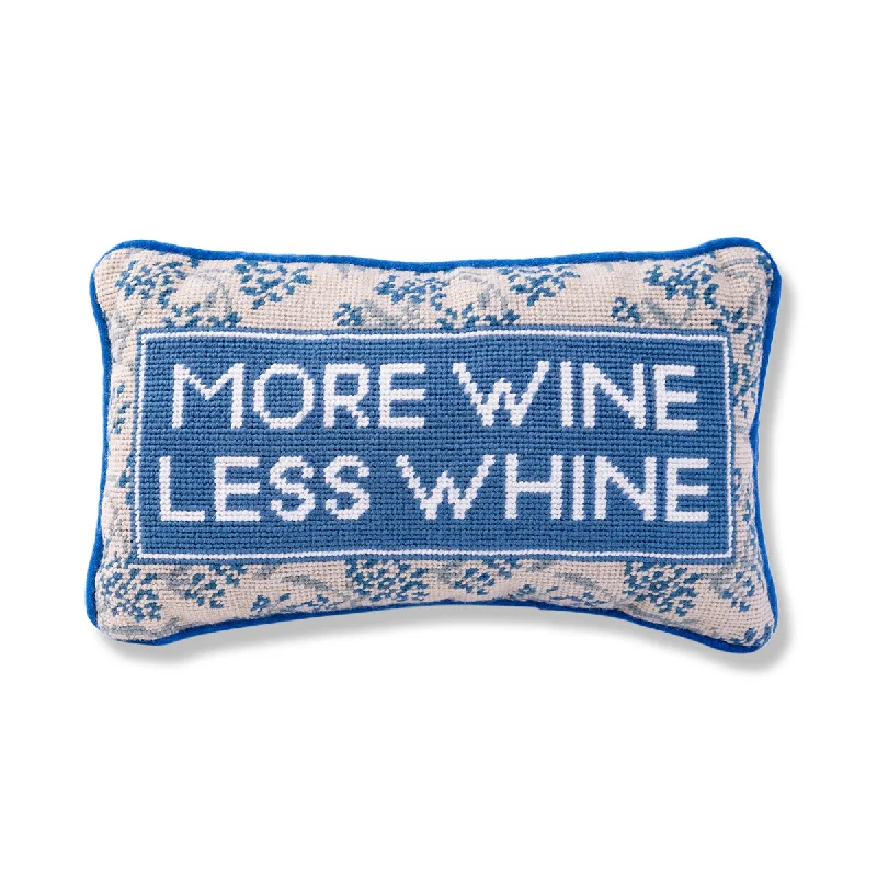Queen - size blankets for standard - sized bedsMore Wine Needlepoint Pillow