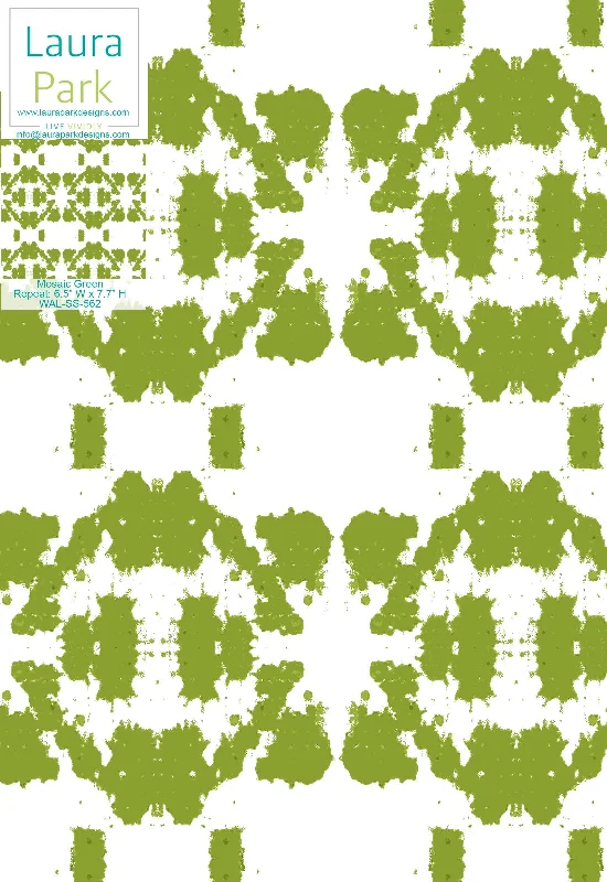 Button - closure duvet covers for a classic and secure fasteningMosaic Green Wallpaper