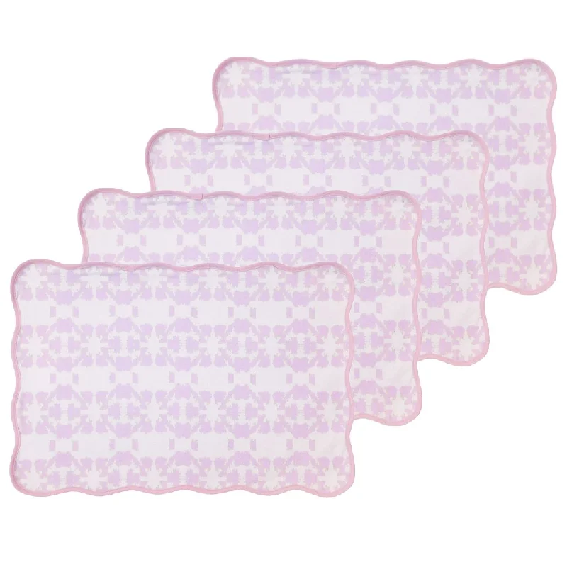 Geometric - patterned duvet covers for a modern and stylish lookMosaic Lavender Scalloped Placemats