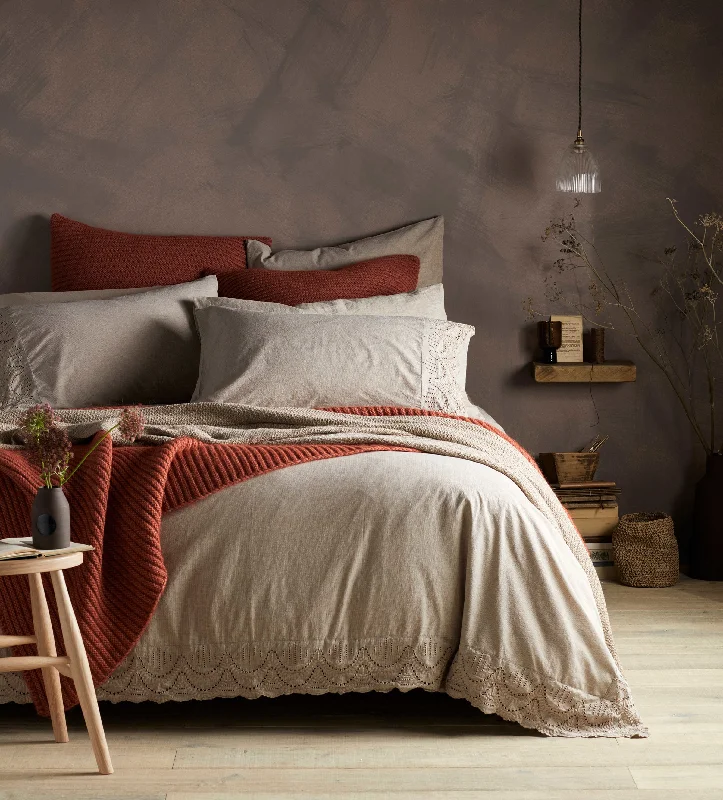 Jersey cotton duvet covers for a stretchy and comfortable fitNatural Sibyl 100% Cotton Duvet Cover