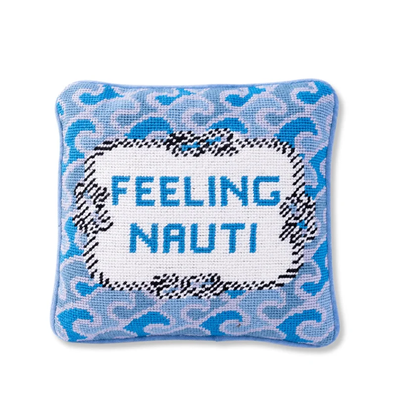 Mohair blankets with a unique sheen and softnessNauti Needlepoint Pillow