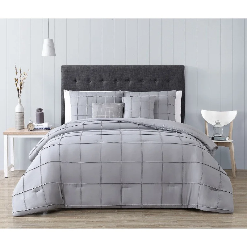 Down - filled comforters for supreme warmth and lightnessNelli Solid Textured Comforter Set with Throw Pillows Down - filled comforters for supreme warmth and lightnessNelli Solid Textured Comforter Set with Throw Pillows