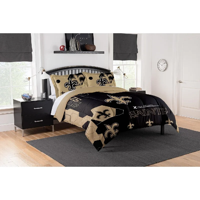 King - size comforters to fit large king - sized beds perfectlyNFL 849 Saints Hexagon F/Q Comforter Set King - size comforters to fit large king - sized beds perfectlyNFL 849 Saints Hexagon F/Q Comforter Set