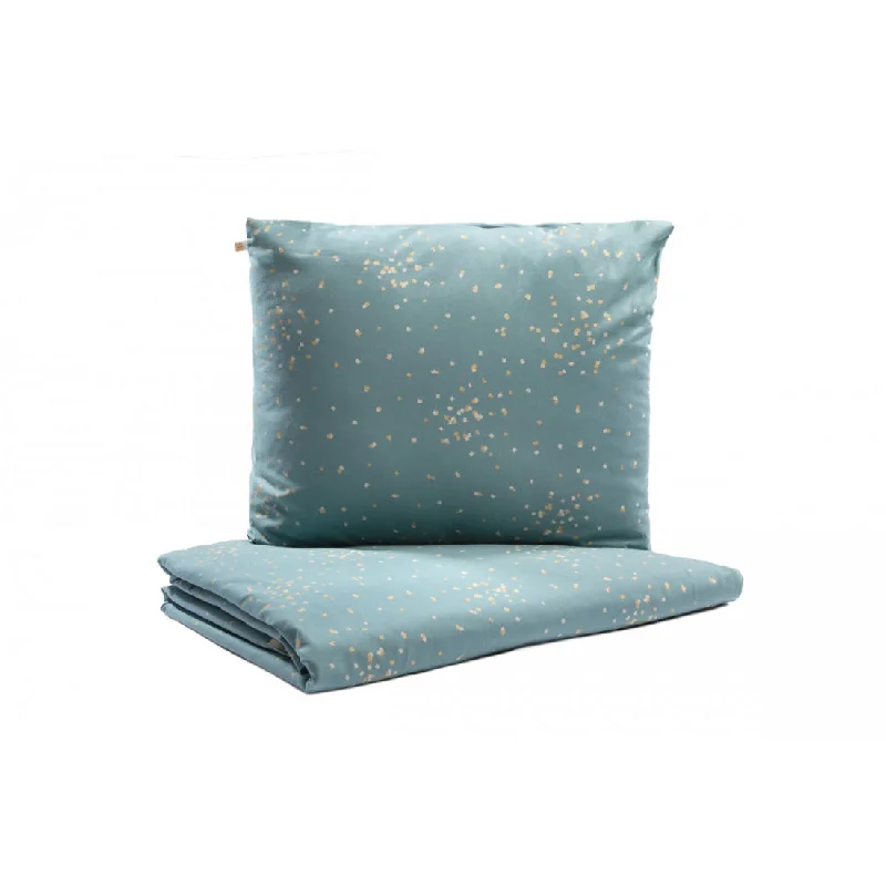 Snap - closure duvet covers for a quick and convenient way to open and closenobodinoz Duvet Cover Himalaya BB Gold Confetti/Magic Green