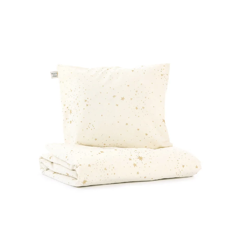 Silk duvet covers for a smooth and elegant touchnobodinoz Himalaya Duvet Cover Single Gold Stella/Natural