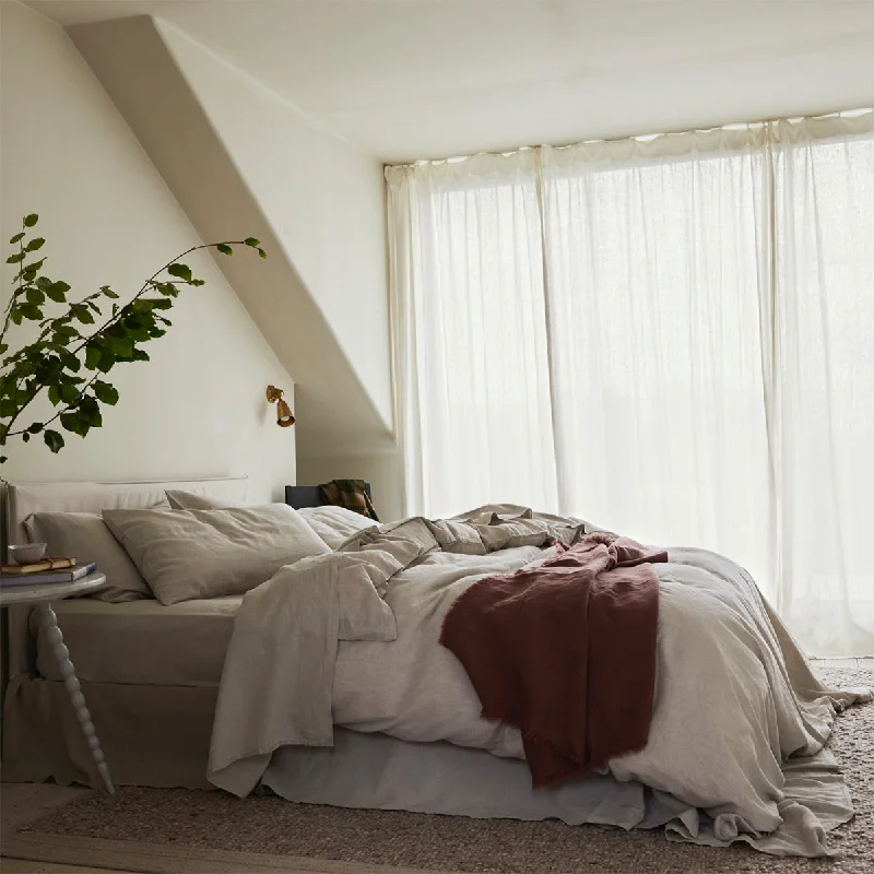 Boho - style duvet covers with vibrant colors and ethnic patternsOatmeal Linen Blend Duvet Cover
