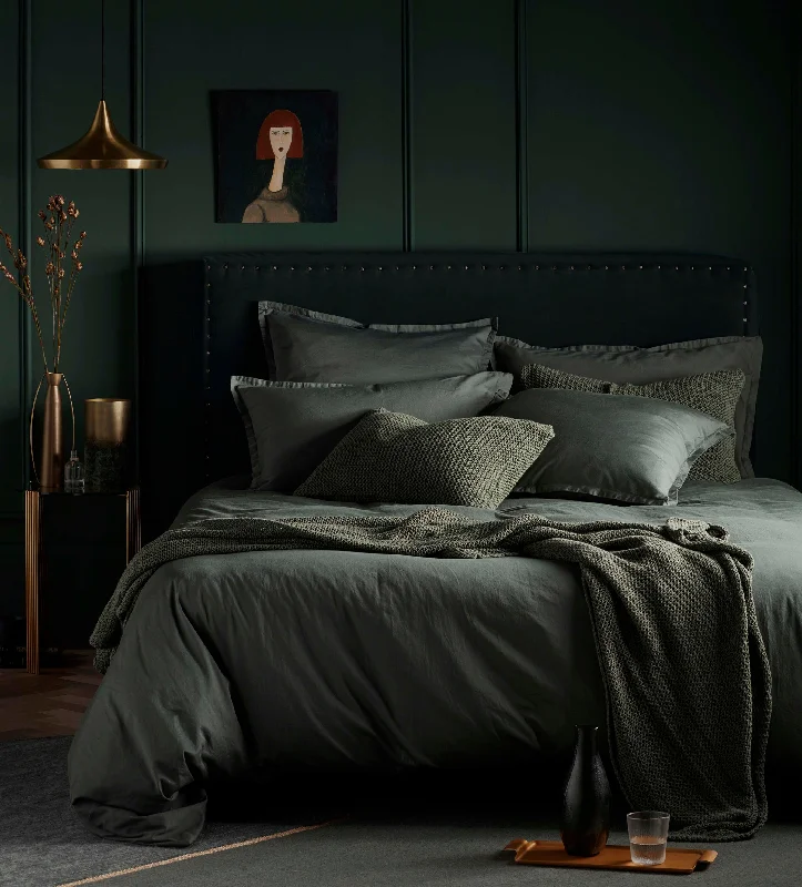 Solid - colored duvet covers in classic colors like white, black, and navy for a timeless lookOlive Green Super Soft 100% Cotton Duvet Cover