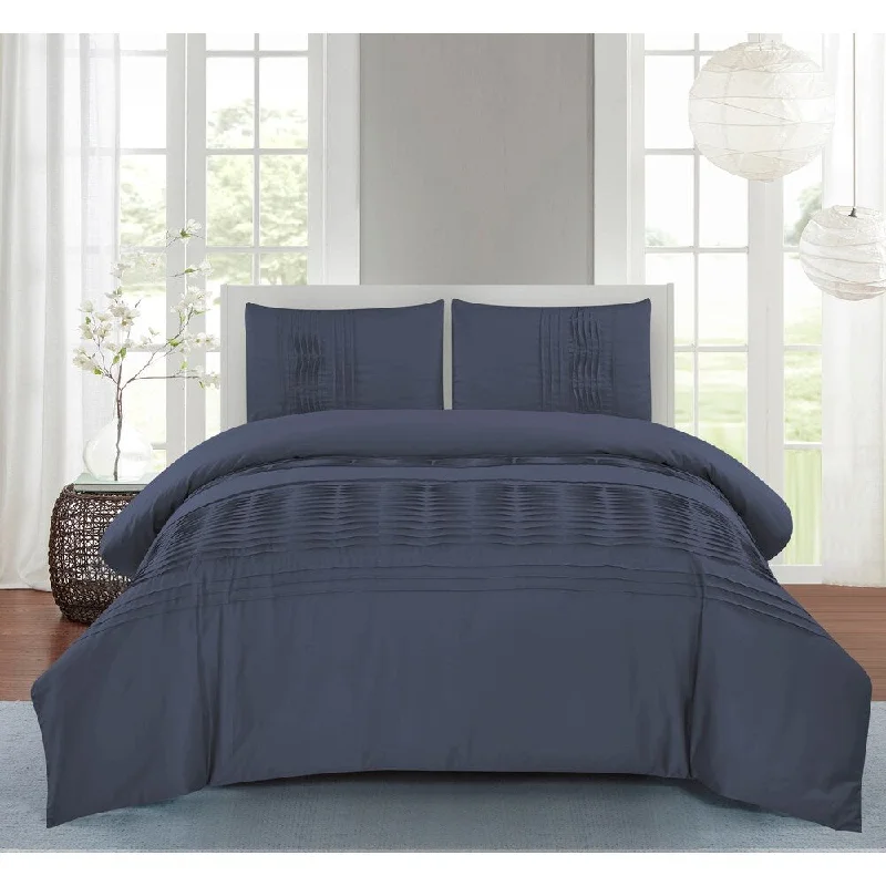 Bamboo - fiber - filled comforters with antibacterial and breathable qualitiesPalmer Pleated Cotton Comforter Set in Blue Bamboo - fiber - filled comforters with antibacterial and breathable qualitiesPalmer Pleated Cotton Comforter Set in Blue