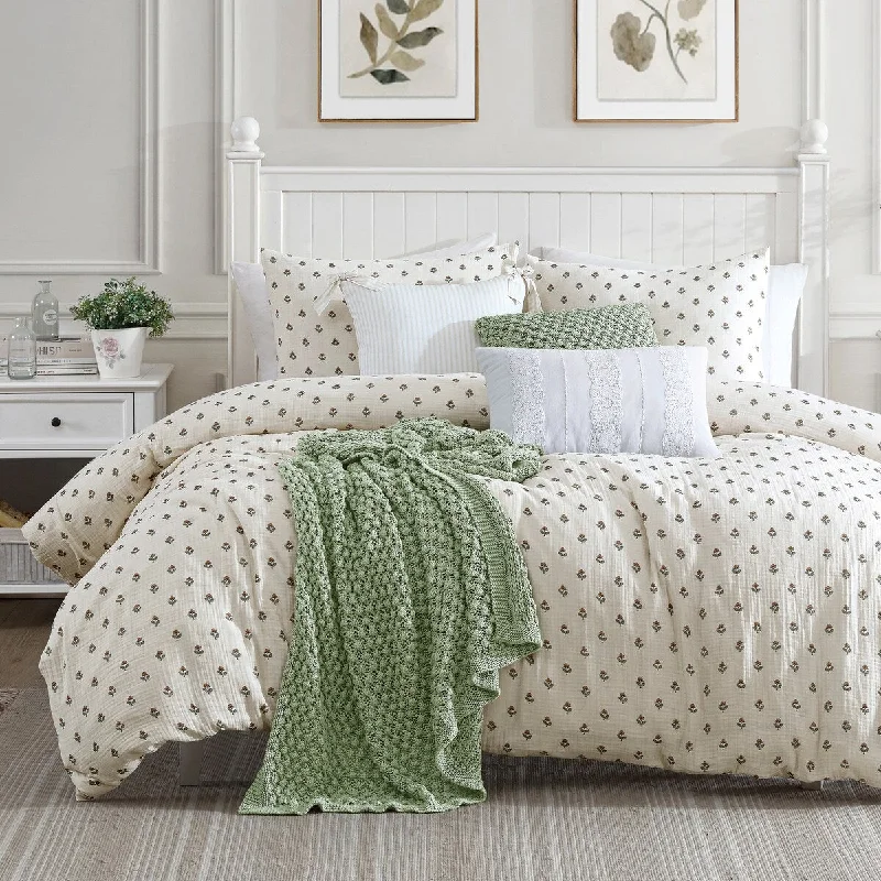Bamboo - fiber - filled comforters with antibacterial and breathable qualitiesPeri Home Block Print Gauze Comforter Set Bamboo - fiber - filled comforters with antibacterial and breathable qualitiesPeri Home Block Print Gauze Comforter Set