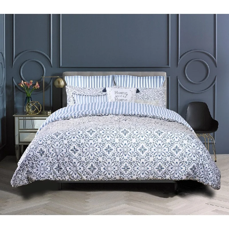 Synthetic - filled comforters like polyester for affordability and hypoallergenic propertiesPorch & Den Shelsam Geometric Floral Pattern 8-piece Comforter Set Synthetic - filled comforters like polyester for affordability and hypoallergenic propertiesPorch & Den Shelsam Geometric Floral Pattern 8-piece Comforter Set