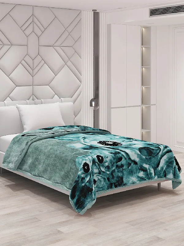 Recycled polyester blankets for an eco - conscious optionPrinted Single Bed Blanket for Mild Winter -1 Ply
