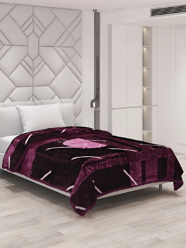 Queen - size blankets for standard - sized bedsPrinted Single Bed Blanket for Mild Winter -1 Ply