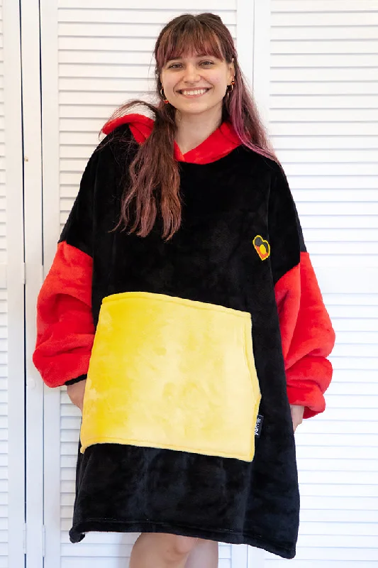 Queen - size blankets for standard - sized beds"Raise The Flag" Aboriginal Flag Oversized Hooded Blanket