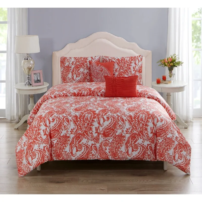 Duck down comforters with a softer feel and good warmth retentionRenee Cotton Printed Comforter Set in Coral Duck down comforters with a softer feel and good warmth retentionRenee Cotton Printed Comforter Set in Coral