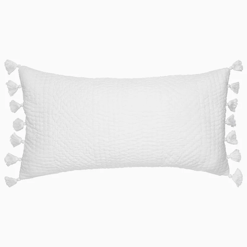 Embroidered duvet covers with intricate needlework for a luxurious touchSahati White Bolster