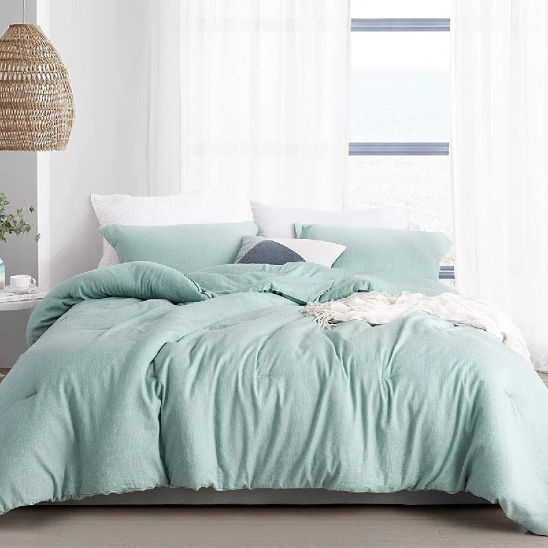 Microfiber - filled comforters that are lightweight and easy to care forShades of Pistachio Oversized Comforter - 100% Yarn Dyed Cotton Microfiber - filled comforters that are lightweight and easy to care forShades of Pistachio Oversized Comforter - 100% Yarn Dyed Cotton