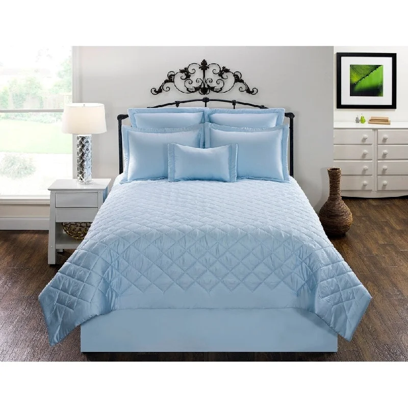 Solid Blue bedskirt 300 Thread Count silky 100% cotton sateen in different drops 15", 18", 21"