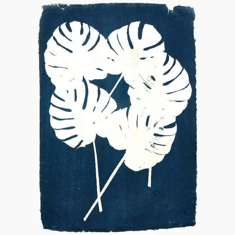 Duvet covers that work well with memory - foam mattresses for added comfortSplit Leaf Philodendron Cyanotype