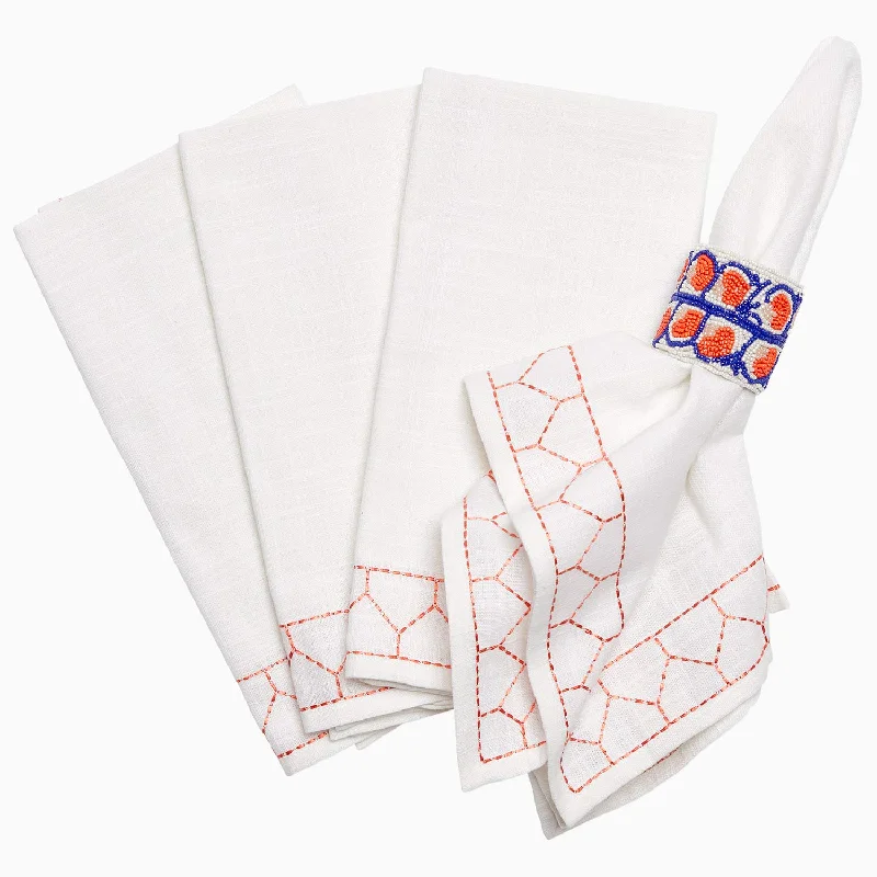 Teen - room duvet covers with trendy and age - appropriate patternsStitched Coral Napkins (Set of 4)
