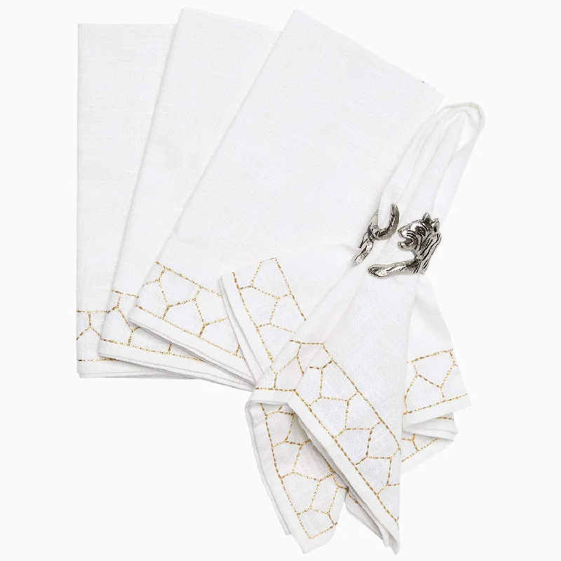 Full - size duvet covers suitable for full - sized beds in guest rooms or small bedroomsStitched Gold Napkins (Set of 4)