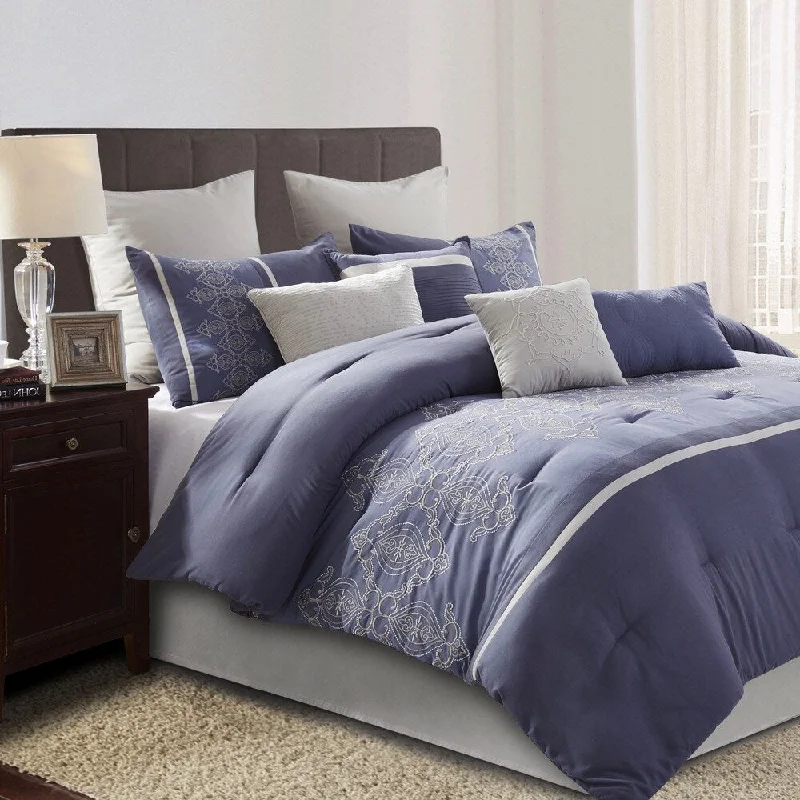 Synthetic - filled comforters like polyester for affordability and hypoallergenic propertiesStyle Decor Audrey 10-piece Embellished Complete Comforter Set Synthetic - filled comforters like polyester for affordability and hypoallergenic propertiesStyle Decor Audrey 10-piece Embellished Complete Comforter Set