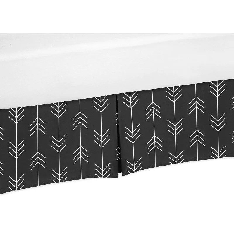 Sweet Jojo Designs Black and White Woodland Arrow Toddler Bed Skirt