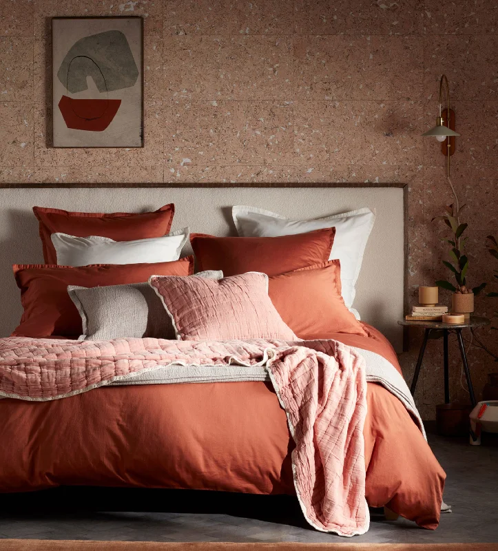 Custom - sized duvet covers to fit unique or non - standard bed framesTerracotta Super Soft 100% Cotton Duvet Cover