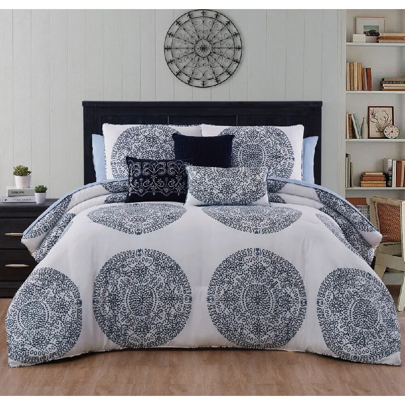 Queen - size comforters for standard queen - sized mattressesThe Curated Nomad Locksley Medallion Reversible Comforter Set Queen - size comforters for standard queen - sized mattressesThe Curated Nomad Locksley Medallion Reversible Comforter Set