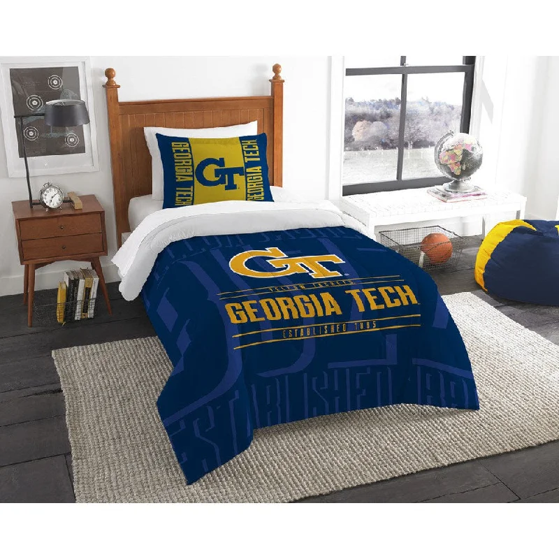 Goose down comforters known for their superior quality and insulationThe Northwest Co COL Georgia Tech Modern Take Blue and Yellow Twin 2-piece Comforter Set Goose down comforters known for their superior quality and insulationThe Northwest Co COL Georgia Tech Modern Take Blue and Yellow Twin 2-piece Comforter Set
