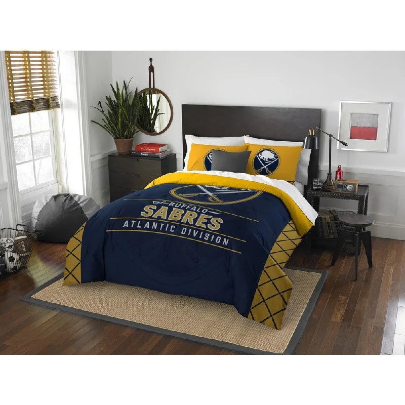 Microfiber - filled comforters that are lightweight and easy to care forThe Northwest Co NHL 849 Sabres Draft Full/Queen 3-piece Comforter Set Microfiber - filled comforters that are lightweight and easy to care forThe Northwest Co NHL 849 Sabres Draft Full/Queen 3-piece Comforter Set