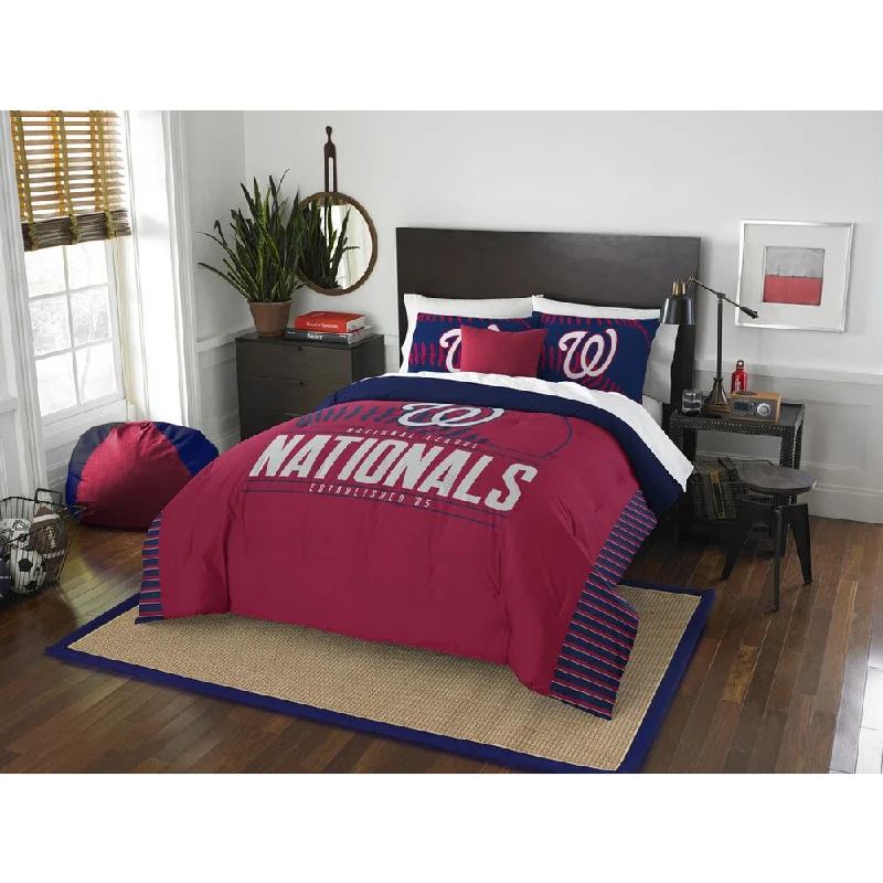 Silk - filled comforters for a luxurious and smooth touchThe Northwest Company MLB 849 Nationals Grandslam Full/Queen 3-piece Comforter Set Silk - filled comforters for a luxurious and smooth touchThe Northwest Company MLB 849 Nationals Grandslam Full/Queen 3-piece Comforter Set