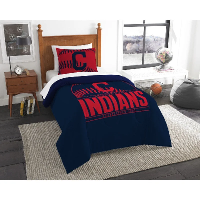 Down - filled comforters for supreme warmth and lightnessThe Northwest Company MLB 86201 Indians Grandslam 2-piece Twin Comforter Set Down - filled comforters for supreme warmth and lightnessThe Northwest Company MLB 86201 Indians Grandslam 2-piece Twin Comforter Set