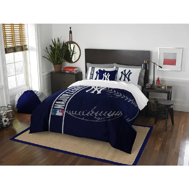 Synthetic - filled comforters like polyester for affordability and hypoallergenic propertiesThe Northwest Company MLB New York Yankees Full 3-piece Comforter Set Synthetic - filled comforters like polyester for affordability and hypoallergenic propertiesThe Northwest Company MLB New York Yankees Full 3-piece Comforter Set