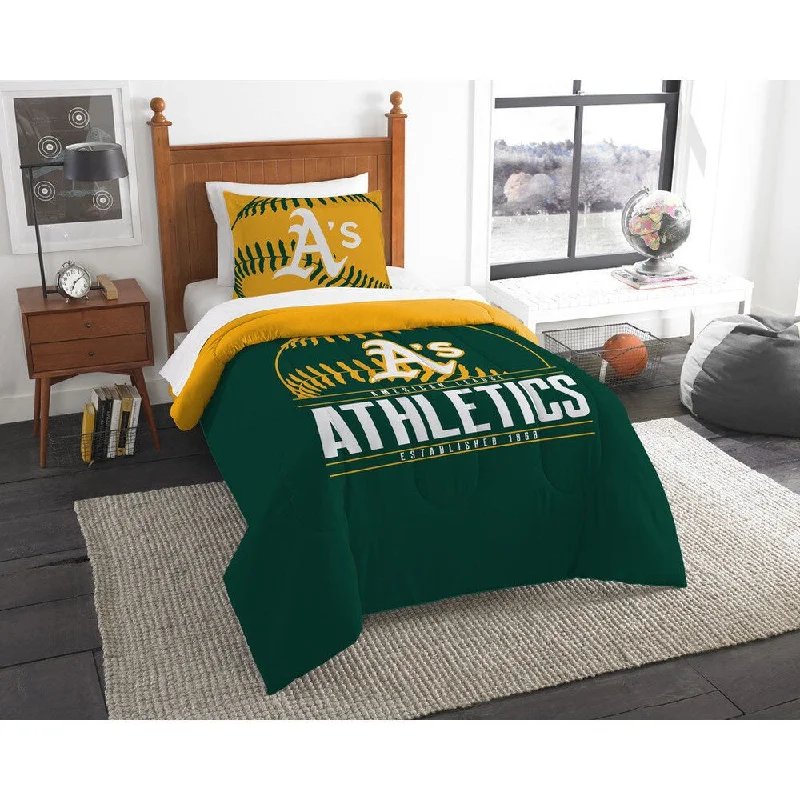 Cotton - filled comforters for a breathable and natural sleep experienceThe Northwest Company MLB Oakland Athletics Grandslam Twin 2-piece Comforter Set Cotton - filled comforters for a breathable and natural sleep experienceThe Northwest Company MLB Oakland Athletics Grandslam Twin 2-piece Comforter Set