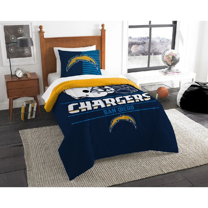 Full - size comforters suitable for full - sized beds in guest rooms or small bedroomsThe Northwest Company NFL Los Angeles Chargers Draft Twin 2-piece Comforter Set