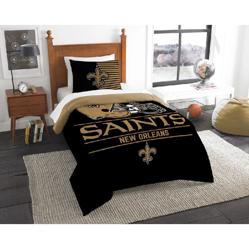 Goose down comforters known for their superior quality and insulationThe Northwest Company NFL New Orleans Saints Draft Twin 2-piece Comforter Set Goose down comforters known for their superior quality and insulationThe Northwest Company NFL New Orleans Saints Draft Twin 2-piece Comforter Set