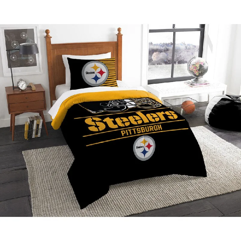 Cotton - filled comforters for a breathable and natural sleep experienceThe Northwest Company NFL Pittsburgh Steelers Draft Twin 2-piece Comforter Set