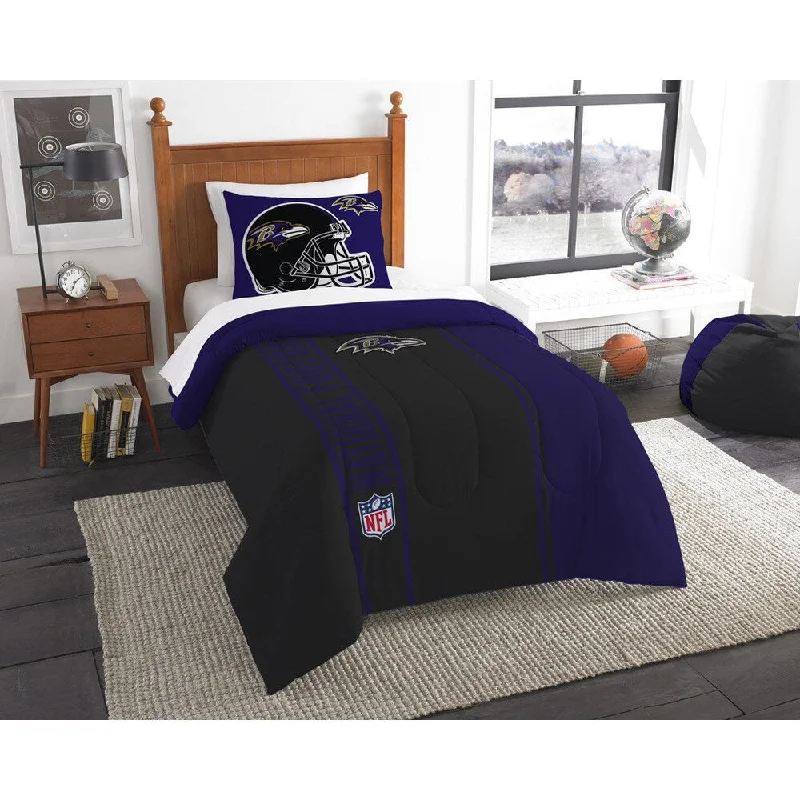 Synthetic - filled comforters like polyester for affordability and hypoallergenic propertiesThe Northwest Company Official NFL Baltimore Ravens Twin Applique 2-piece Comforter Set Synthetic - filled comforters like polyester for affordability and hypoallergenic propertiesThe Northwest Company Official NFL Baltimore Ravens Twin Applique 2-piece Comforter Set