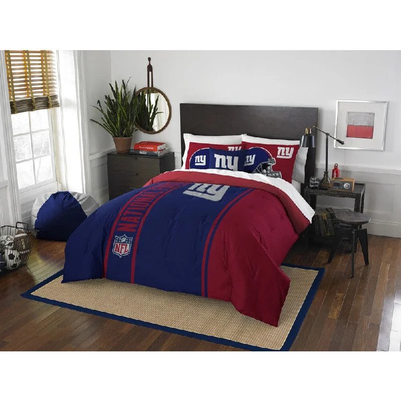 Cotton - filled comforters for a breathable and natural sleep experienceThe Northwest Company Official NFL New York Giants Full Applique 3-piece Comforter Set Cotton - filled comforters for a breathable and natural sleep experienceThe Northwest Company Official NFL New York Giants Full Applique 3-piece Comforter Set
