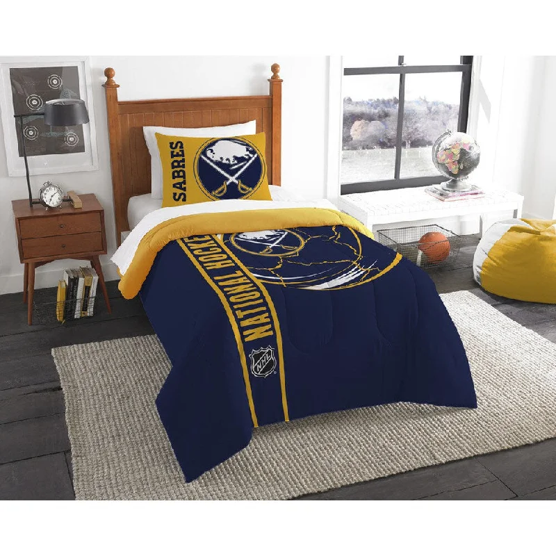Cotton - filled comforters for a breathable and natural sleep experienceThe Northwest Company Official NHL Buffalo Sabres Printed Twin 2-piece Comforter Set Cotton - filled comforters for a breathable and natural sleep experienceThe Northwest Company Official NHL Buffalo Sabres Printed Twin 2-piece Comforter Set