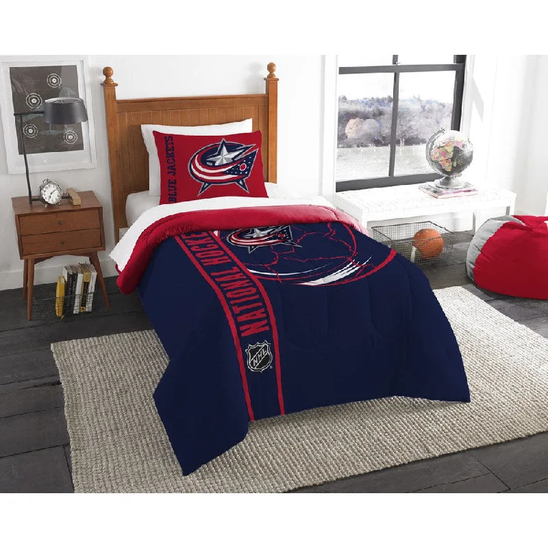 King - size comforters to fit large king - sized beds perfectlyThe Northwest Company Official NHL Columbus Blue Jackets Printed Twin 2-piece Comforter Set